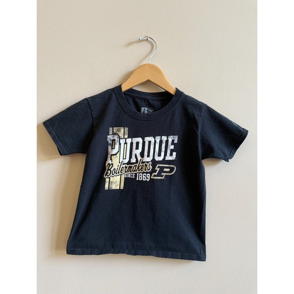 Vintage Kids Size Small Russell Athletic 100% Cotton Purdue University T-shirt - Picture 1 of 7
